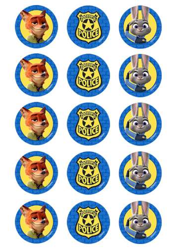 Zootopia Cupcake Icing Images - Click Image to Close